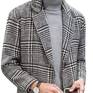 * NEW * Mens houndstooth peacoat (2XL US)